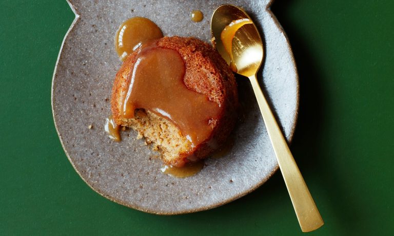 Tamal Ray’s recipe for gingerbread pudding with caramel sauce