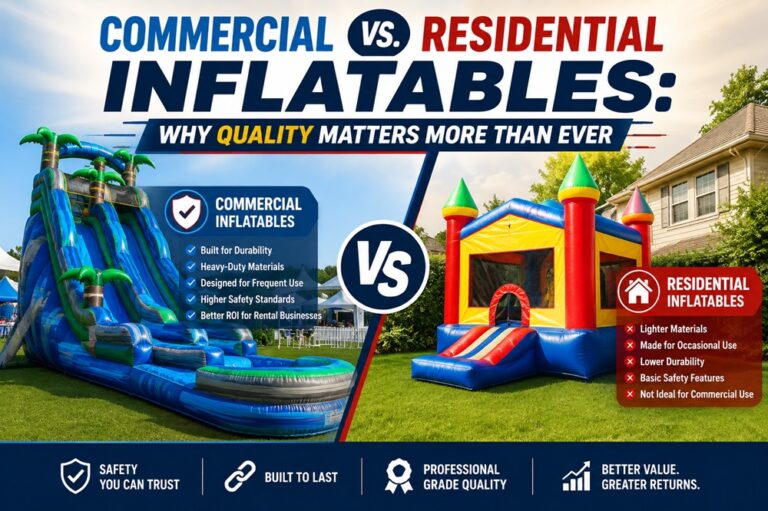 Commercial vs. Residential Inflatables: Why Quality Matters More Than Ever